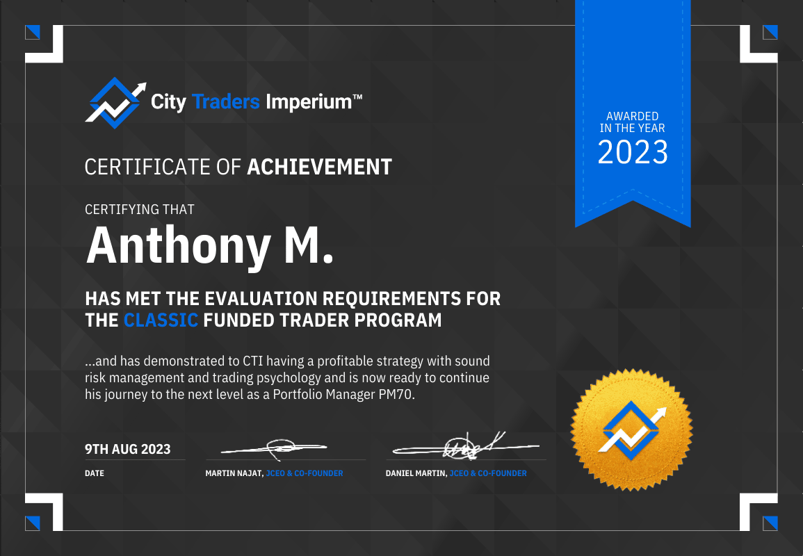 Anthony M. CTI Certificate